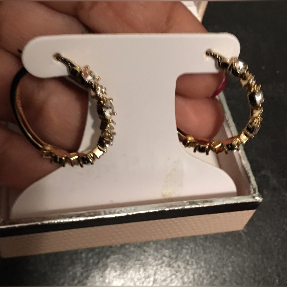 Chrystina Fine Silver Plated Crystal Hoop Earrings